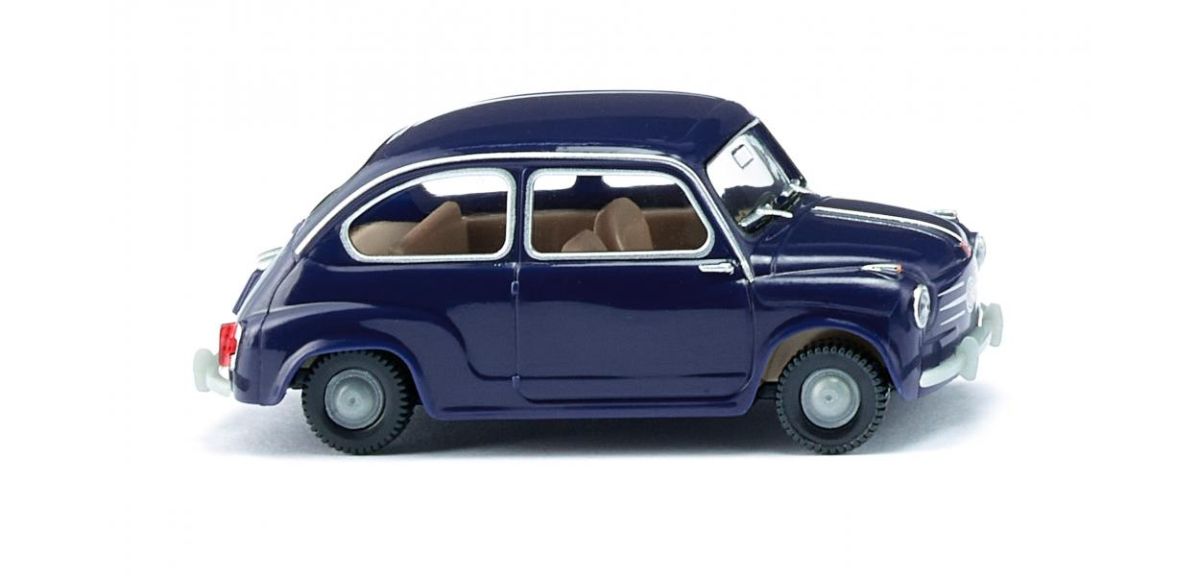 Wiking H0 (1:87) 009907 - Fiat 600 - dunkelblau | Modellbahn | Modelleisenbahn