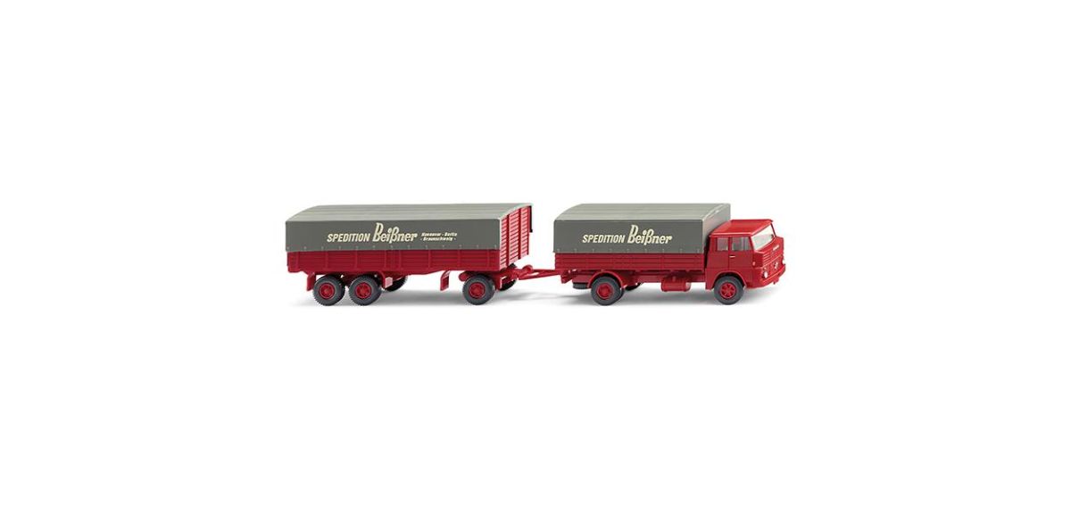 Wiking H0 (1:87) 041203 - Pritschenhängerzug (Henschel HS 14/16) | Modellbahn | Modelleisenbahn