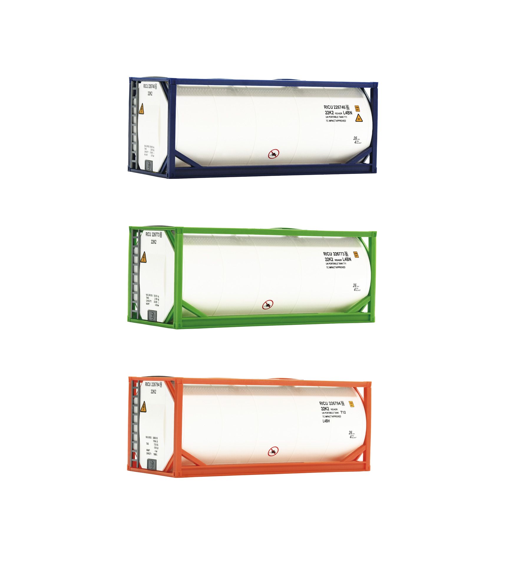 Roco H0 (1:87) 05216 - 3-tlg. Set: 20-Tankcontainer | Modellbahn | Modelleisenbahn