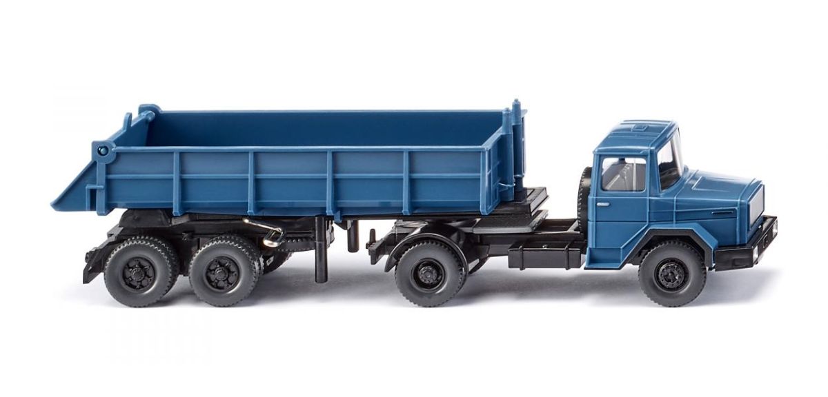 Wiking H0 (1:87) 067706 - Hinterkippersattelzug (Magirus Deutz) - brillantblau | Modellbahn | Modelleisenbahn