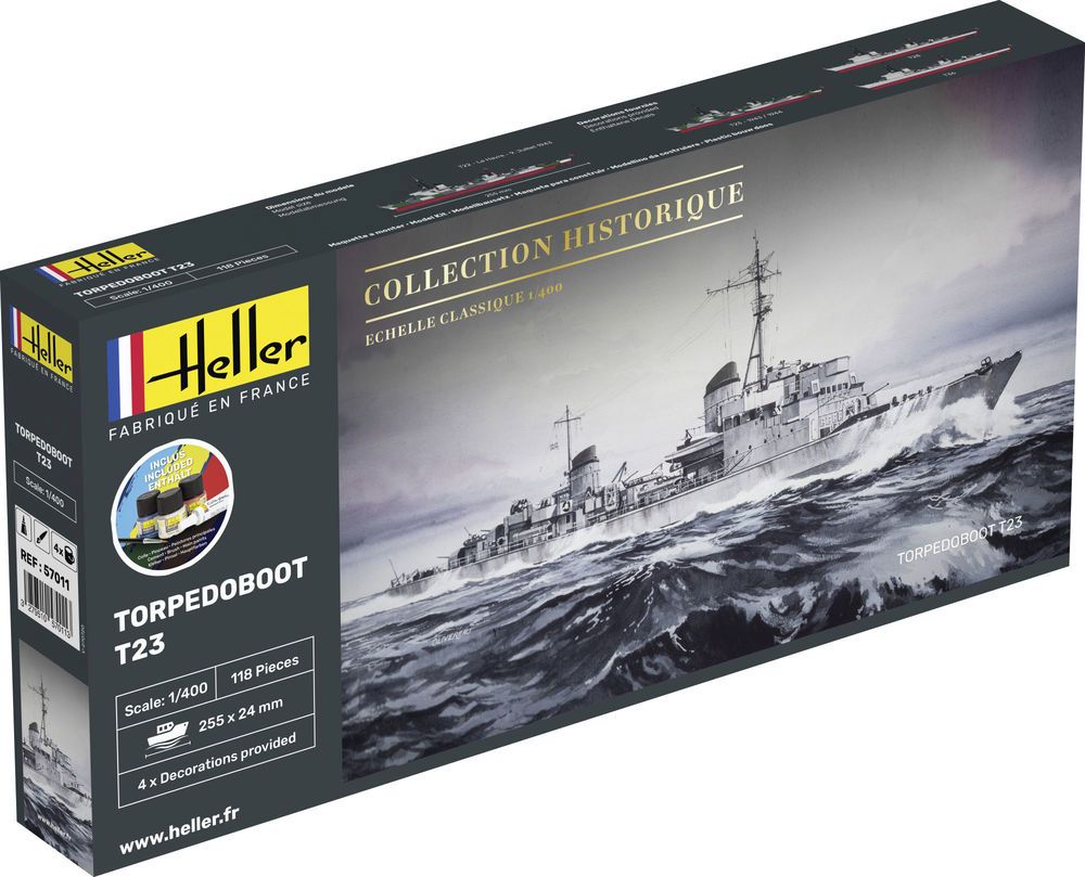 Heller 57011 - STARTER KIT Torpedoboot T23 in 1:400 | Modellbau