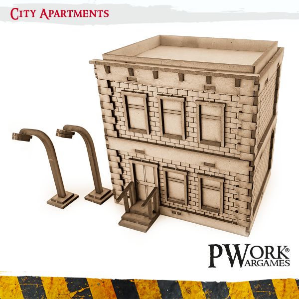 PWork Wargames TS00930MDF - MDF TERRAIN City Apartments | Tabletop