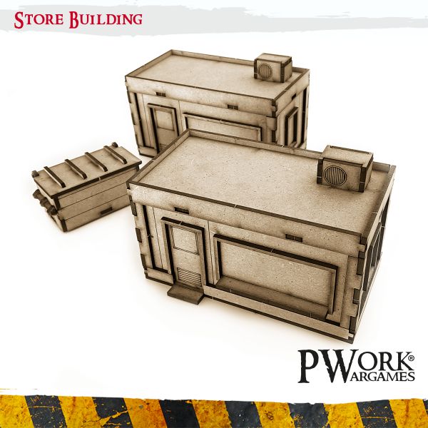 PWork Wargames TS00910MDF - MDF TERRAIN Store Building | Tabletop