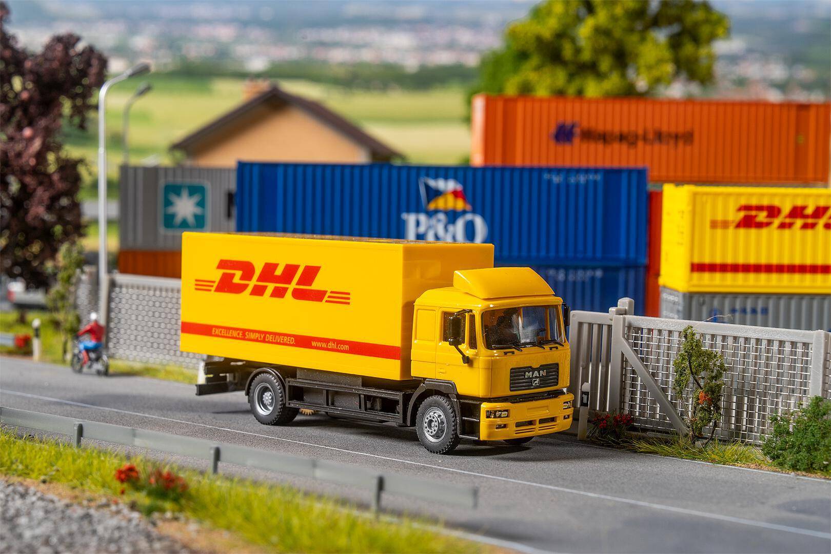 Faller H0 (1:87) 161326 - Car System Digital LKW MAN F 2000 DHL (HERPA) | Modellbahn | Modelleisenbahn
