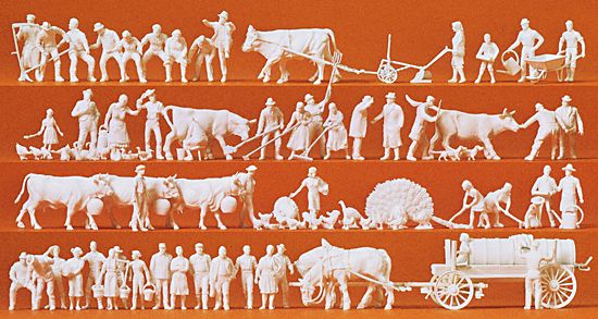 Preiser H0 (1:87) 16354 - H0 Auf dem Lande 52Fig.unbem. | Modellbahn | Modelleisenbahn