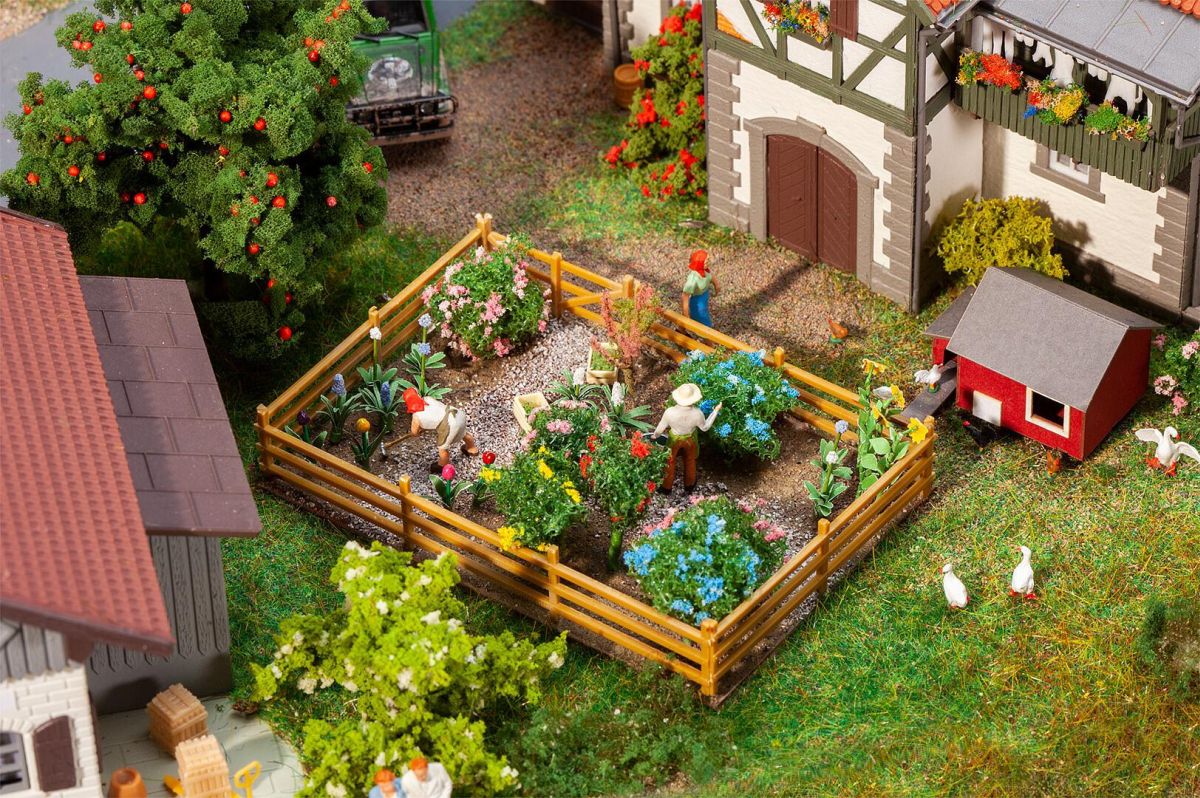 Faller H0 (1:87) 181276 - Ziergarten mit Blumen und Büschen | Modellbahn | Modelleisenbahn
