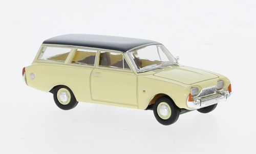 Brekina H0 (1:87) 19477 - Brekina, Ford Taunus P3 Turnier, beige/dunkelgrau, 1964, 1:87 | Modellbahn | Modelleisenbahn