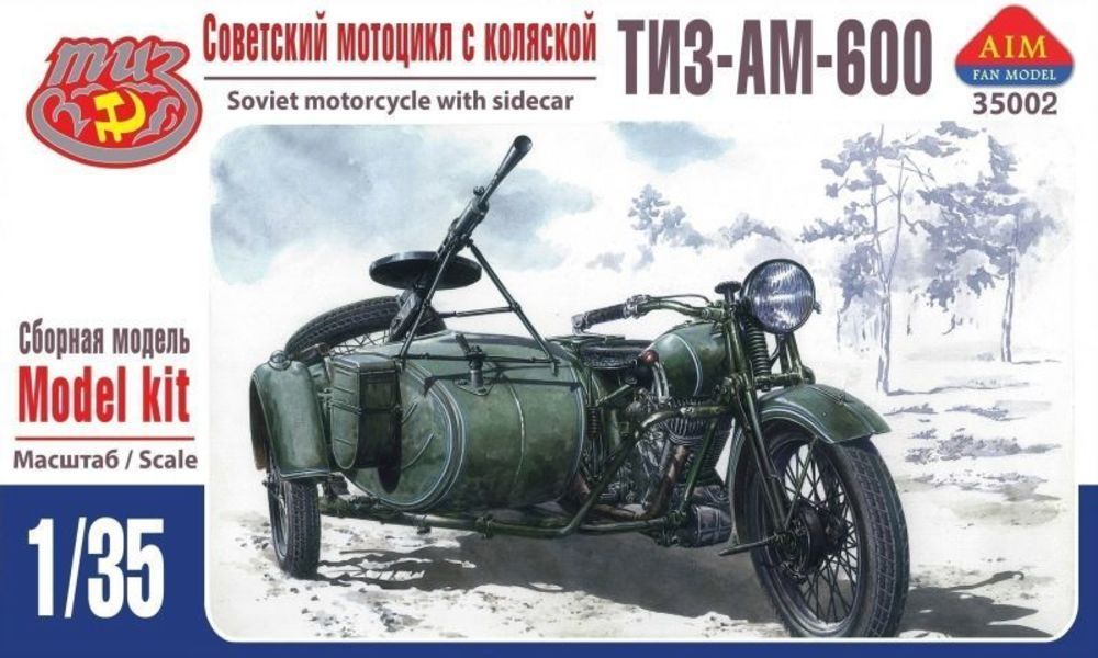 AIM -Fan Modell AIM35002 - 1:35 TIZ-AM-600 Soviet motorcycle with sideca | Modellbau