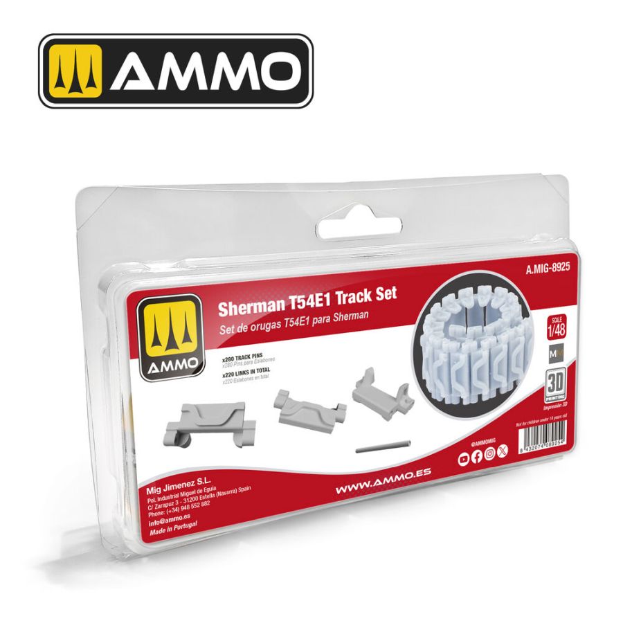 AMMO by MIG Jimenez A,MIG-8925 - 1:48 Sherman T54E1 Tracks Set | Modellbau