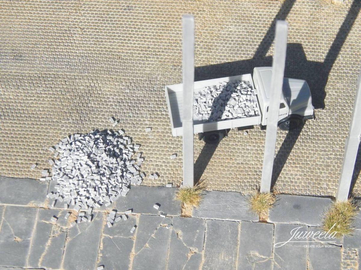 Juweela TT 21244 - 1:120/160 Ziegel (NF) grau hell, 9000x | Modellbahn | Modelleisenbahn