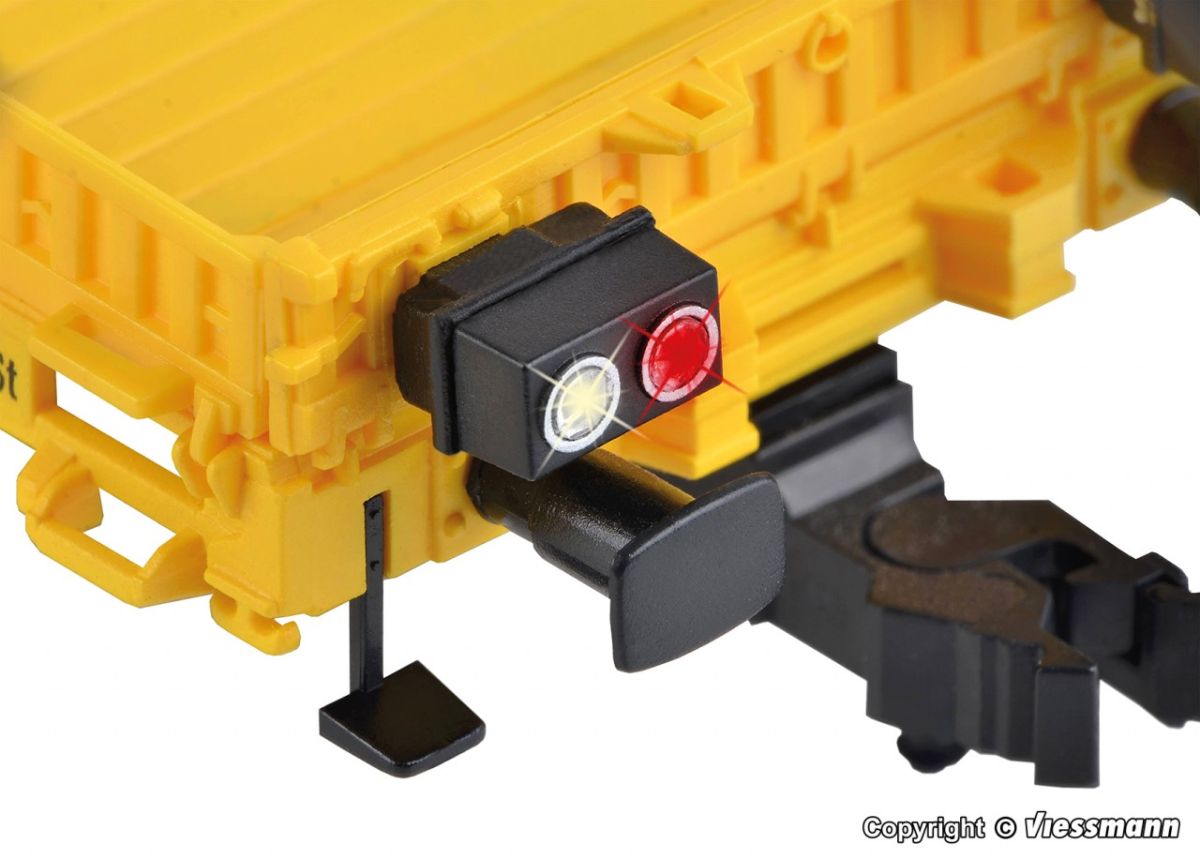 Viessmann H0 (1:87) 2320 - H0 Zugschlussbeleuchtung modern, 2 Stück, für Niederbordwagen | Modellbahn | Modelleisenbahn
