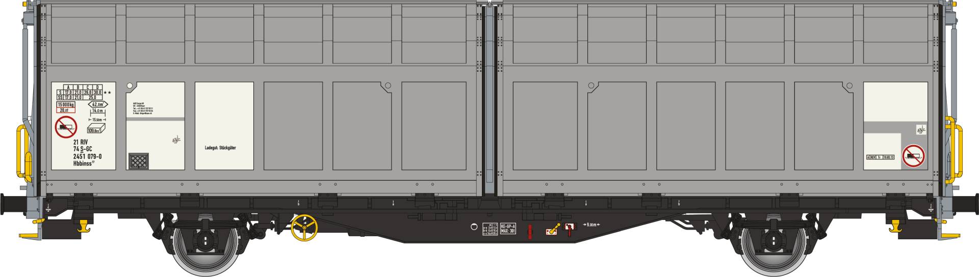 Albert Modell H0 (1:87) 245062 - Schiebewandwagen Hbbinss - S-GC - Ep.VI - in silberner Farbgebung | Modellbahn | Modelleisenbahn