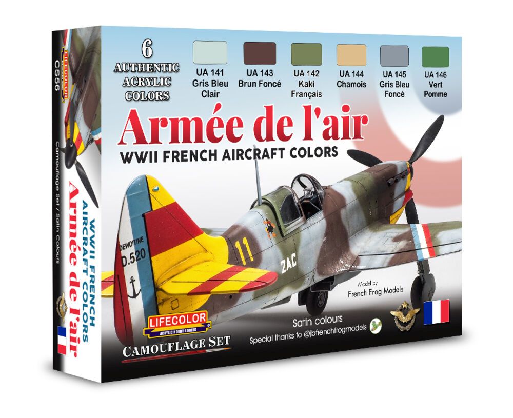 Lifecolor CS56 - WWII French Aircraft Colors - Armée De LAir 6 x 22 ml | Modellbau