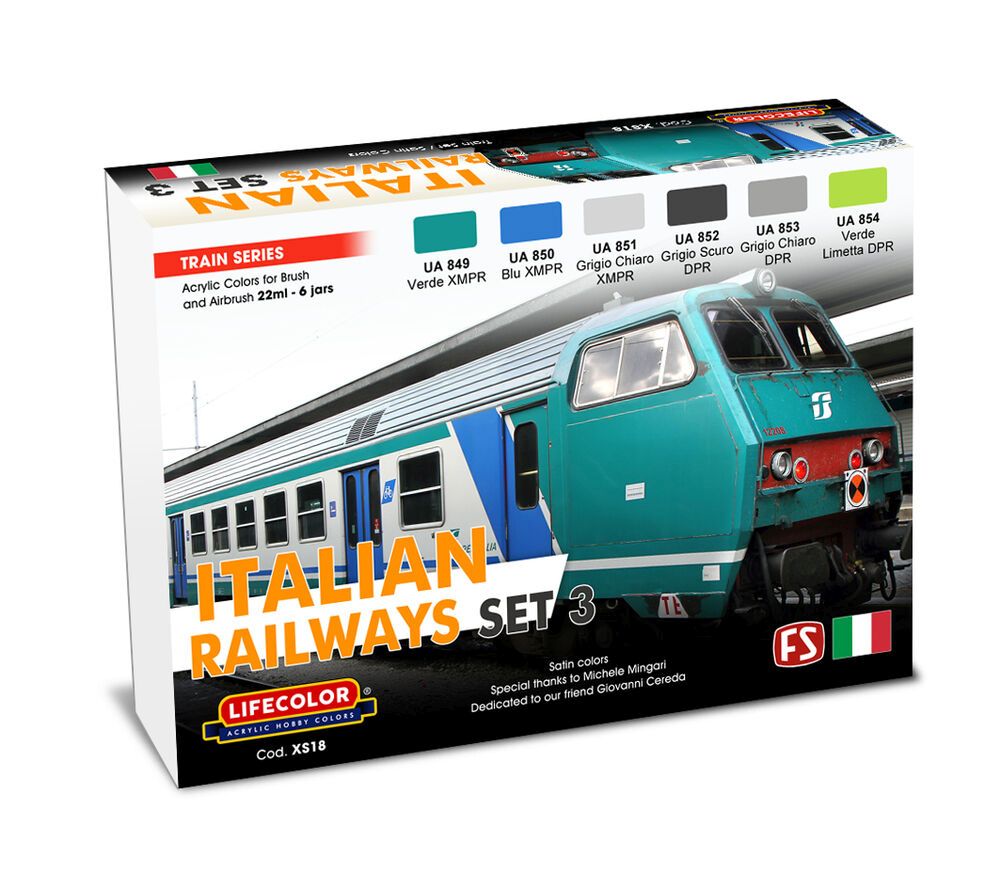 Lifecolor XS18 - Italian Railways Set # 3 6 x 22 ml | Modellbau
