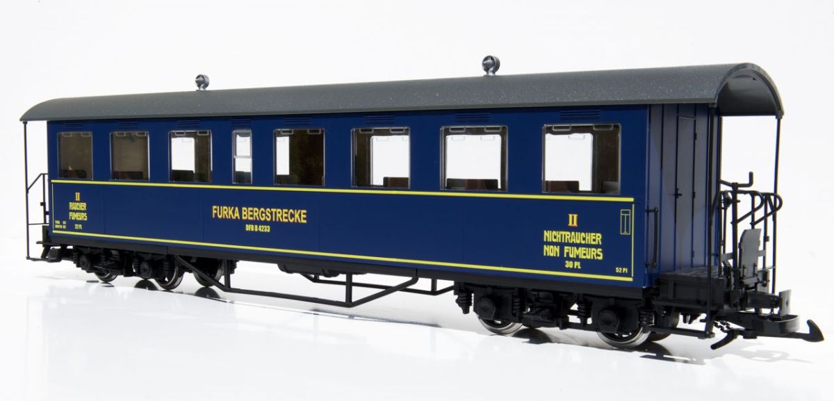 Train Line 45 G 3035992 - Personenwagen B 4233 der Furka Bergstrecke,blau | Modellbahn | Modelleisenbahn