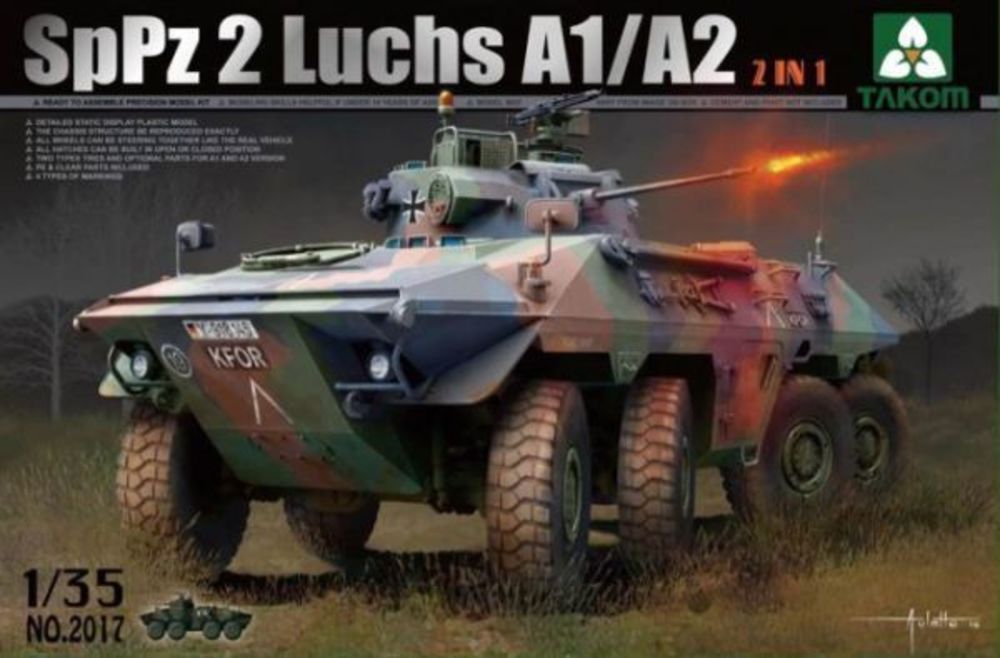 Takom TAK2017 - Bundeswehr SpPz 2 Luchs A1/A2 2 in 1 in 1:35 | Modellbau