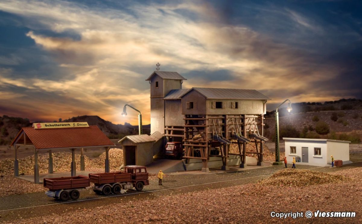 Kibri Z 36603 - Schotterwerk Steiner inkl. Fahrzeuge und Nebengebäude | Modellbahn | Modelleisenbahn