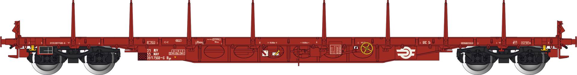 Albert Modell H0 (1:87) 391015 - Flachwagen MÁV, V, Rgs, rot | Modellbahn | Modelleisenbahn