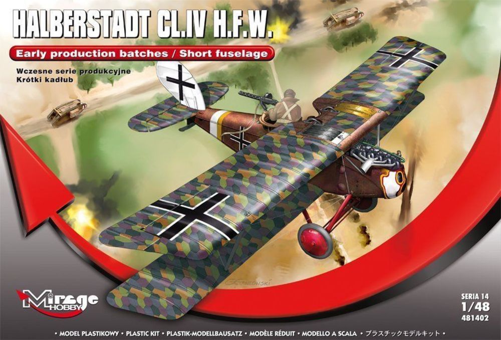 Mirage Hobby 481402 - Halberstadt CL.IV H.F.W.(Early productio production batches/Short fuselage in 1:48 | Modellbau