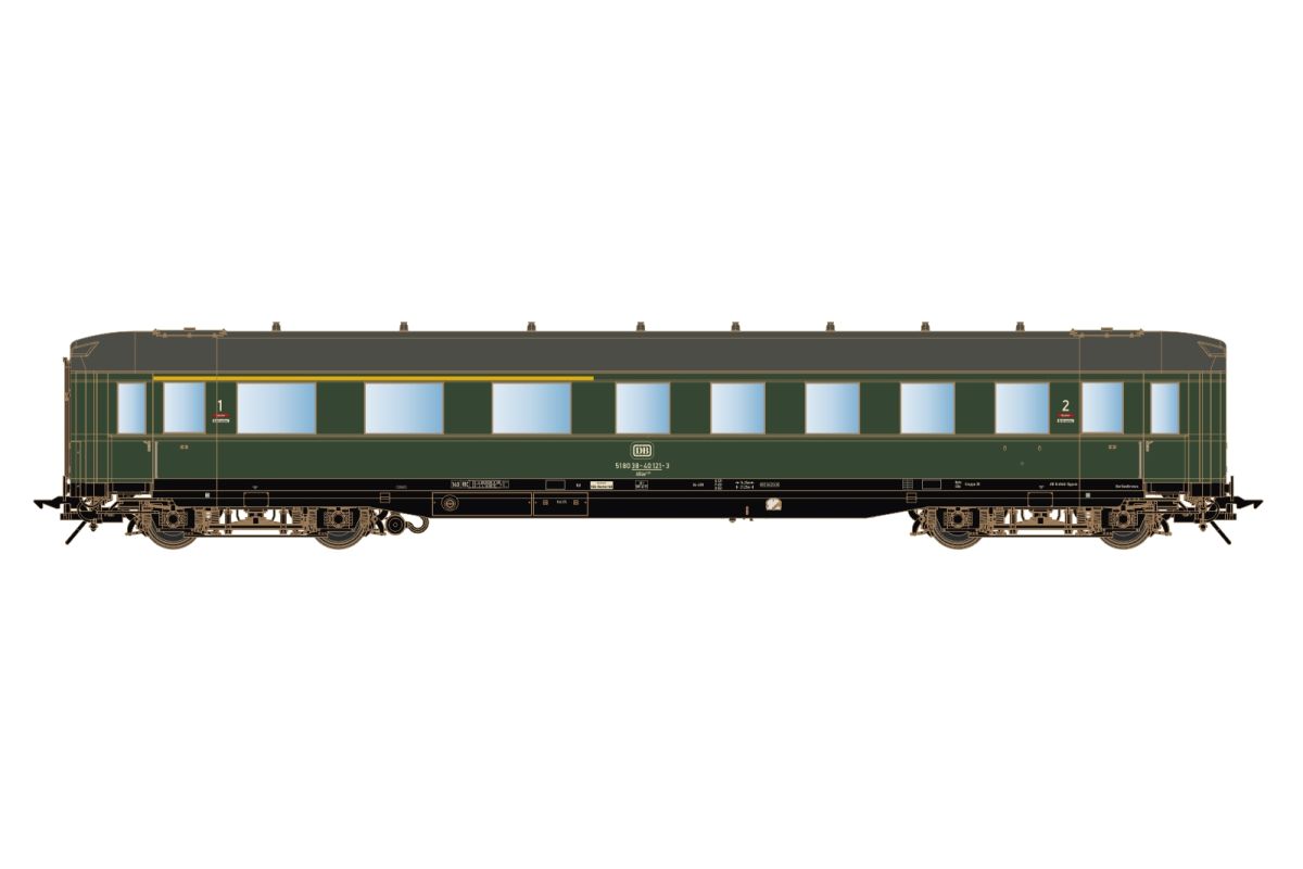 Lenz 0 41262-03 - Schürzenwagen ABC4ü-39, DB, Ep. 4, RAL 6020 | Modellbahn | Modelleisenbahn
