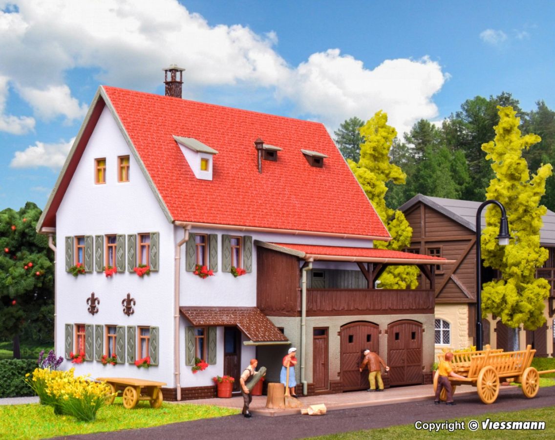 Vollmer H0 (1:87) 43721 - Bauernhaus mit Scheune | Modellbahn | Modelleisenbahn