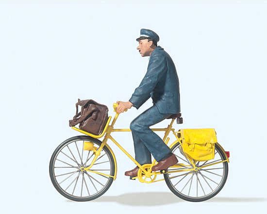 Preiser G 45073 - LGB Postbote auf Fahrrad (F) | Modellbahn | Modelleisenbahn