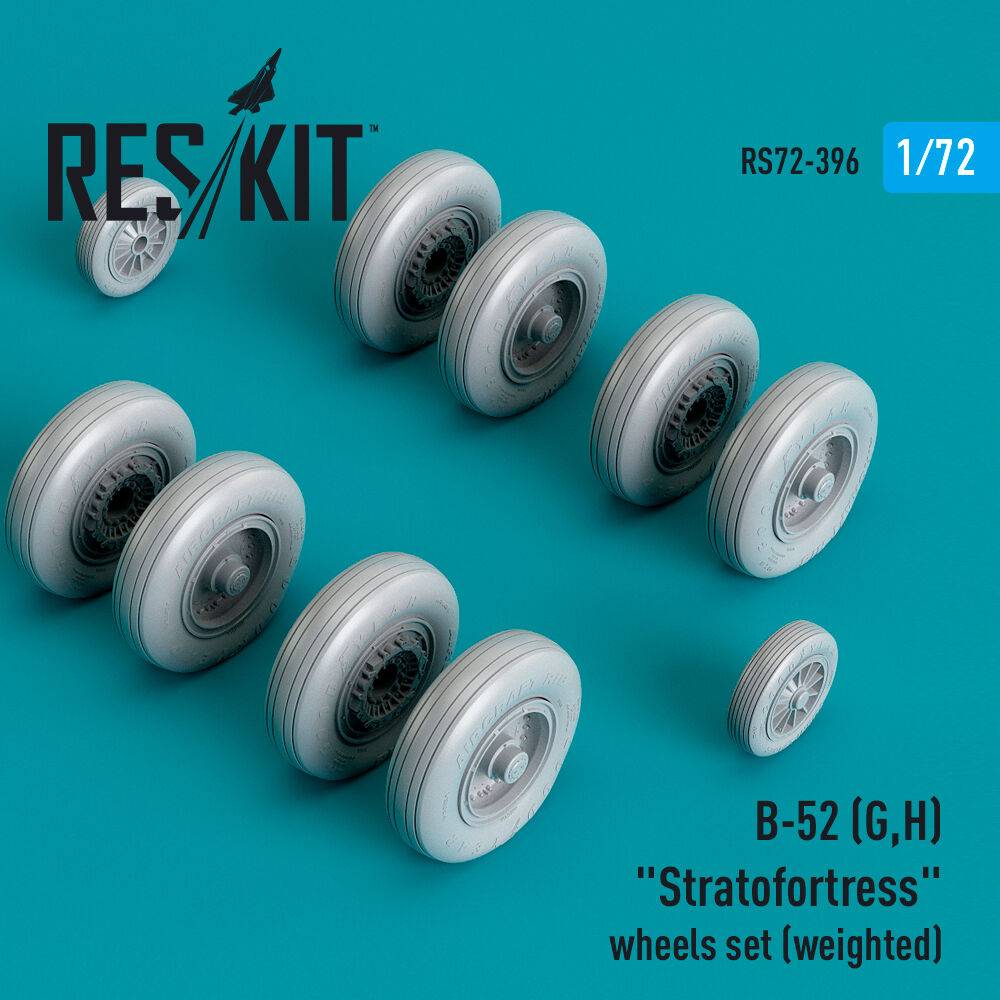 ResKit Models RS72-0396 - B-52 (G,H) Stratofortress wheels set (weighted) (Resin & 3D Printed) | Modellbau