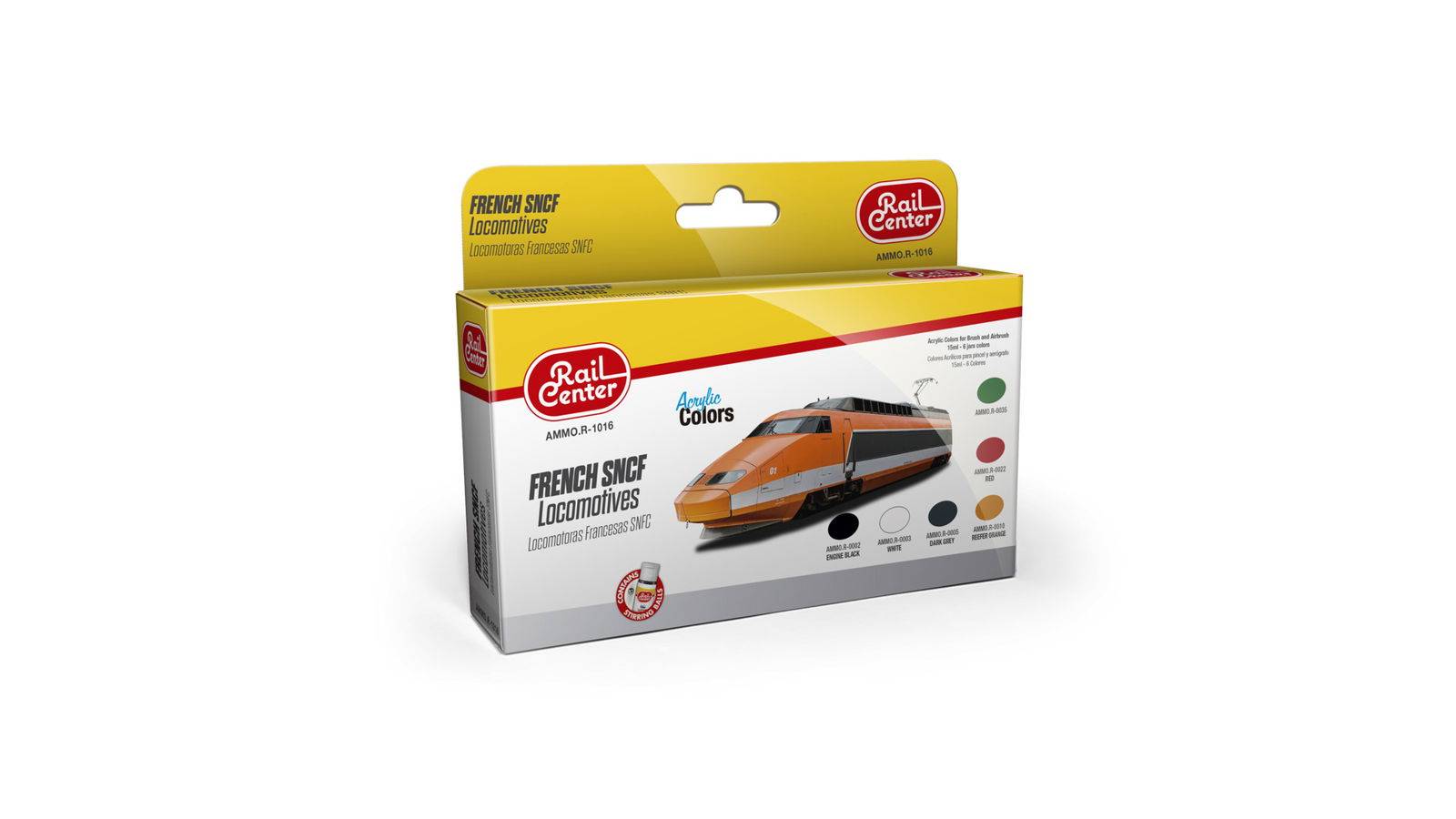 Ammo Rail Center AMMO.R-1016 - Französische SNCF-Lokomotiven, Farb-Set 6 Acrylfarben à 15 ml | Modellbahn | Modelleisenbahn