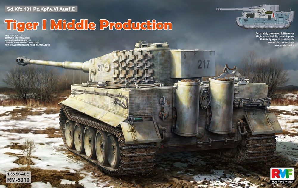 Rye Field Model RM-5010 - Tiger I Middle Production Full Interior in 1:35 | Modellbau