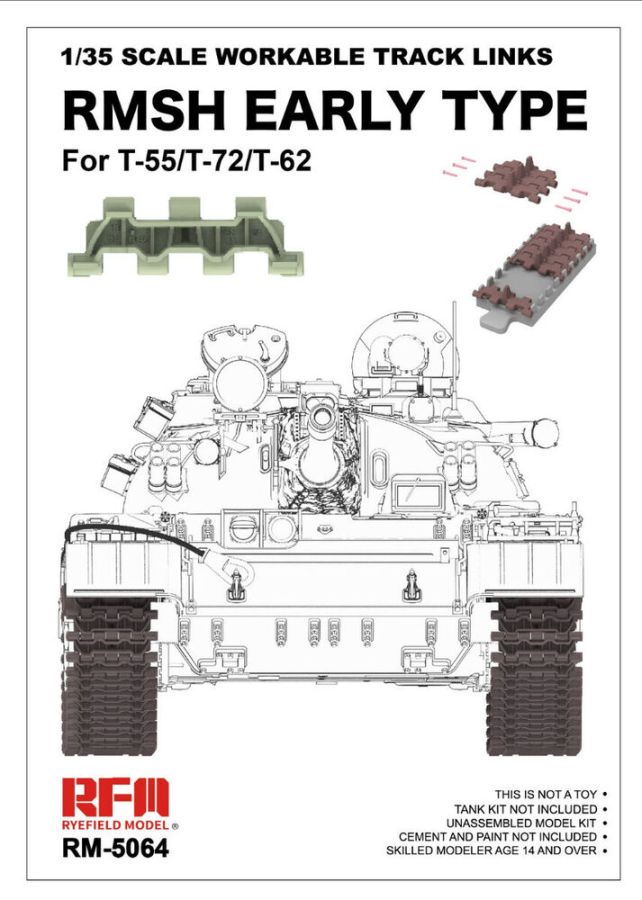 Rye Field Model 5064 - 1/35 Scale Workable Track Links RMSH Early Type For T-55/72/62 | Modellbau