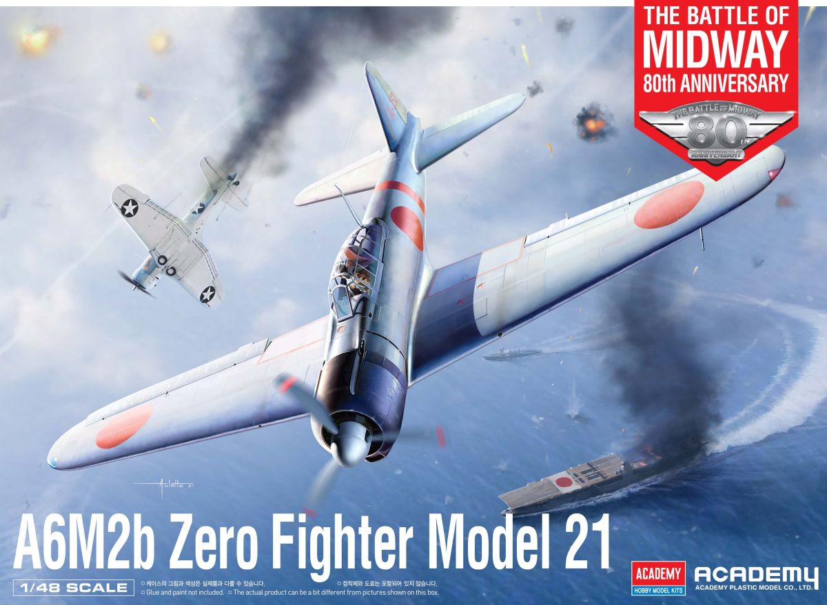 Academy 12352 - 1/48 A6M2B Zero Fighter Model 21 Schlacht um Midway | Modellbau
