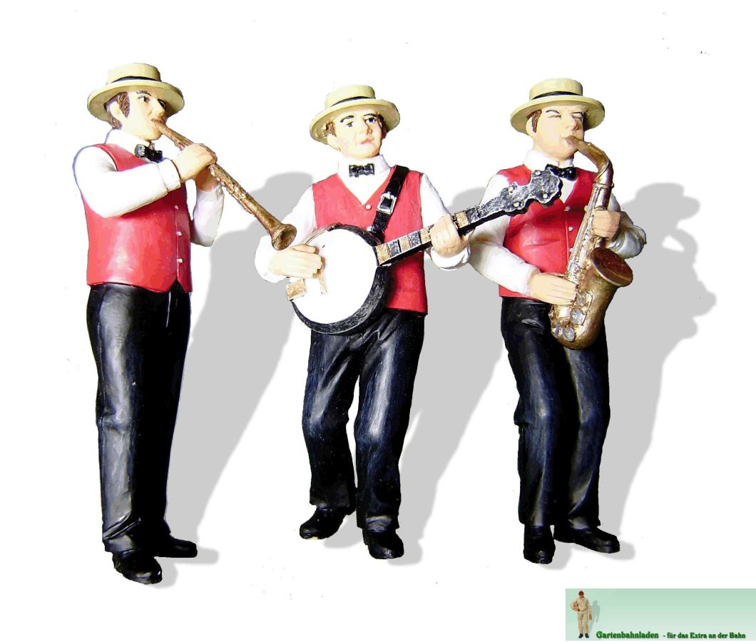 Prehm-Miniaturen G 500134 - Dixieland Musiker - Band mit drei Musikern | Modellbahn | Modelleisenbahn