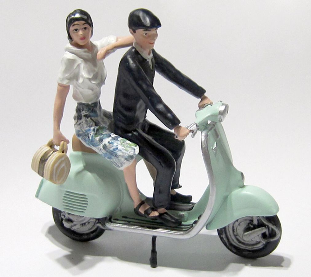 Prehm-Miniaturen G 500809 - Zwei Personen auf einer VESPA | Modellbahn | Modelleisenbahn