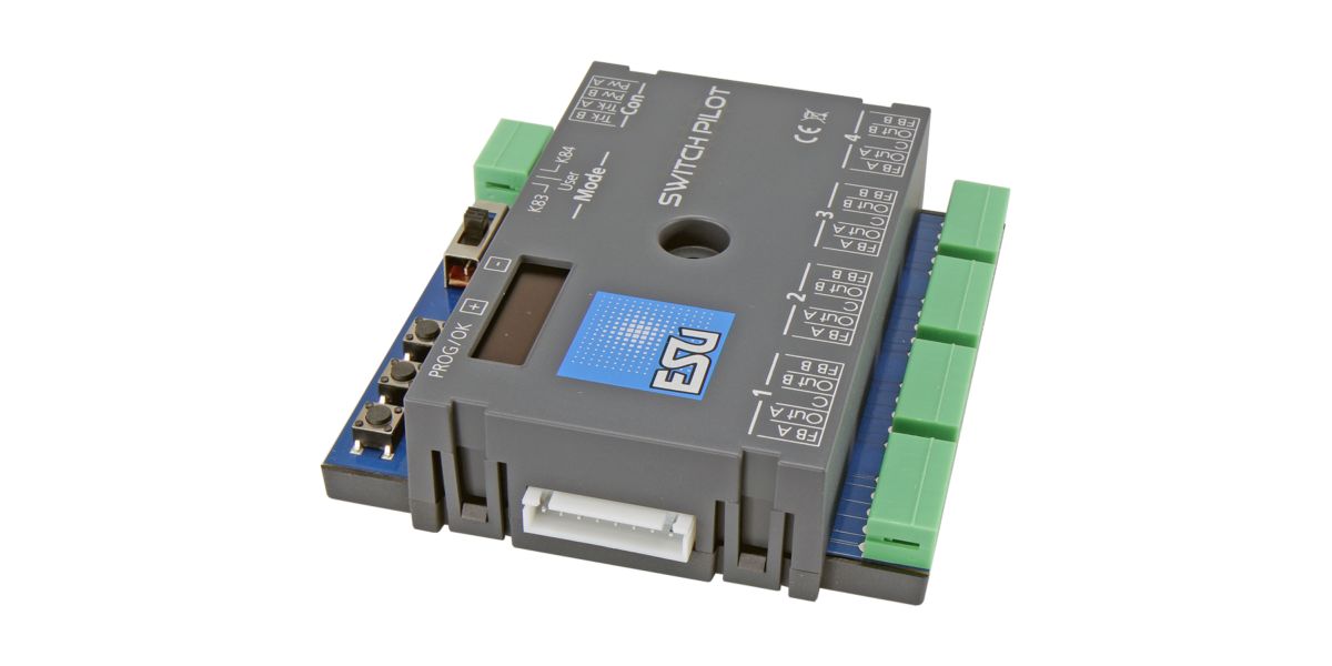 ESU 51830 - SwitchPilot 3, 4-fach Magnetartikeldecoder, DCC/MM, OLED, mit RC-Feedback, updatefähig | Modellbahn | Modelleisenbahn