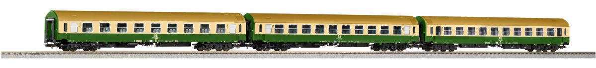 Piko H0 (1:87) 58278 - 3er Set Personenwagen 2 x 2. Klasse + 1 x 1. Klasse DR IV | Modellbahn | Modelleisenbahn