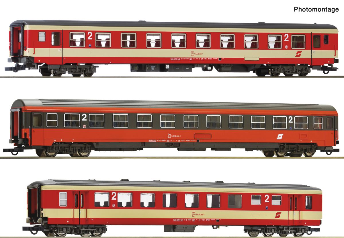 Roco H0 (1:87) 6200128 - 3-tlg. Set 2: Schnellzug D 704, ÖBB | Modellbahn | Modelleisenbahn