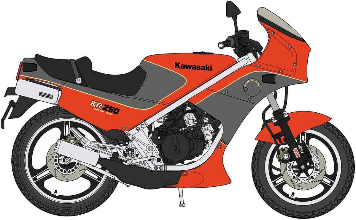 Hasegawa 621751 - 1/12 Kawasaki KR250, Rot/Grau | Modellbau