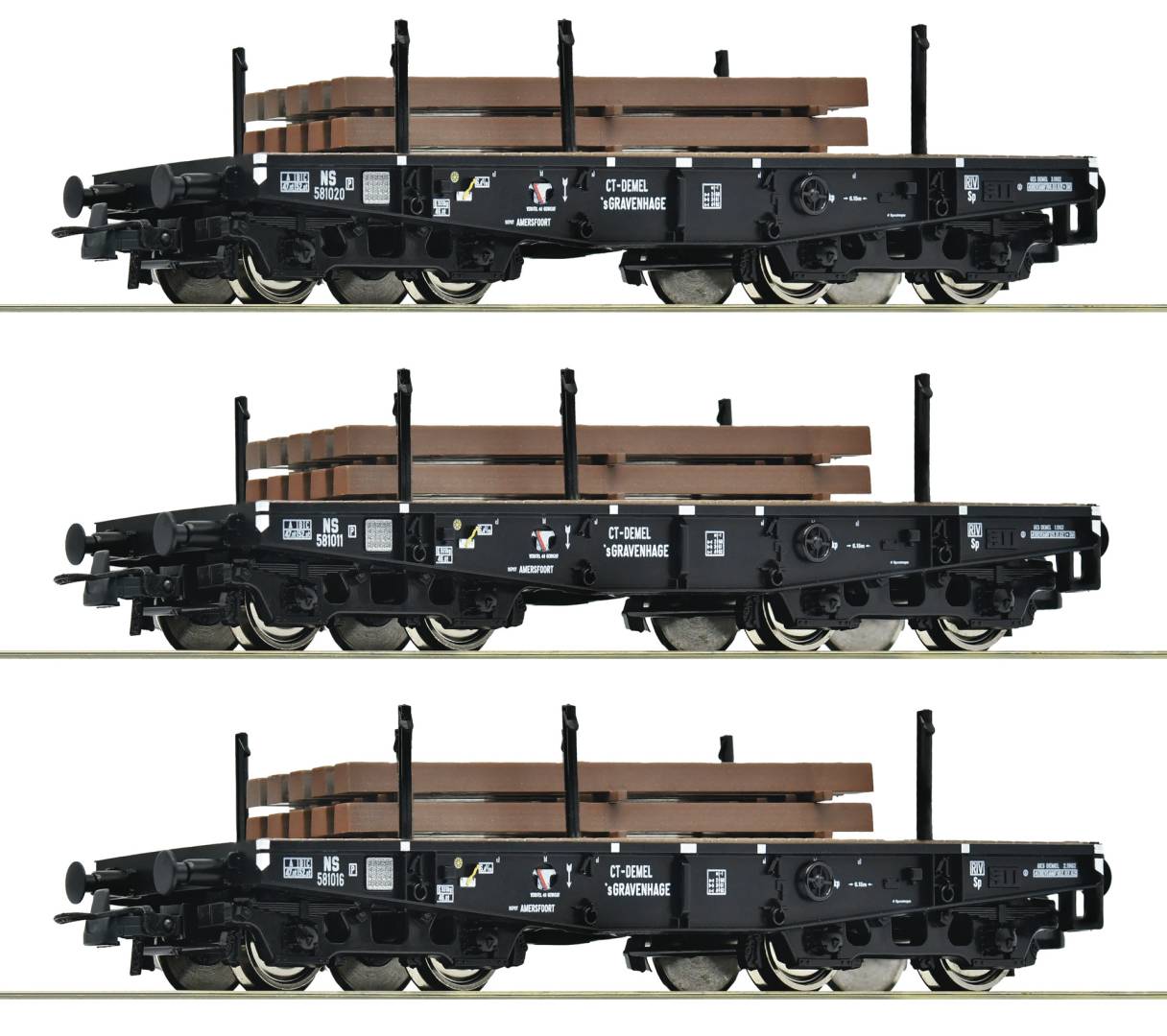 Roco H0 (1:87) 6600016 - 3-tlg. Set: Schwerlastwagen, NS | Modellbahn | Modelleisenbahn