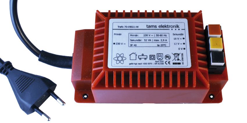 Tams Elektronik 70-09021-01 - Wechselspannungs-Trafo 52 VA 12/18 V 2,9 A | Modellbahn | Modelleisenbahn