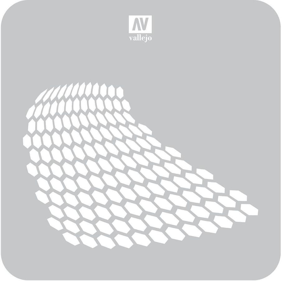 Vallejo 706588 - Schablone, verzerrte Wabe Modellbau