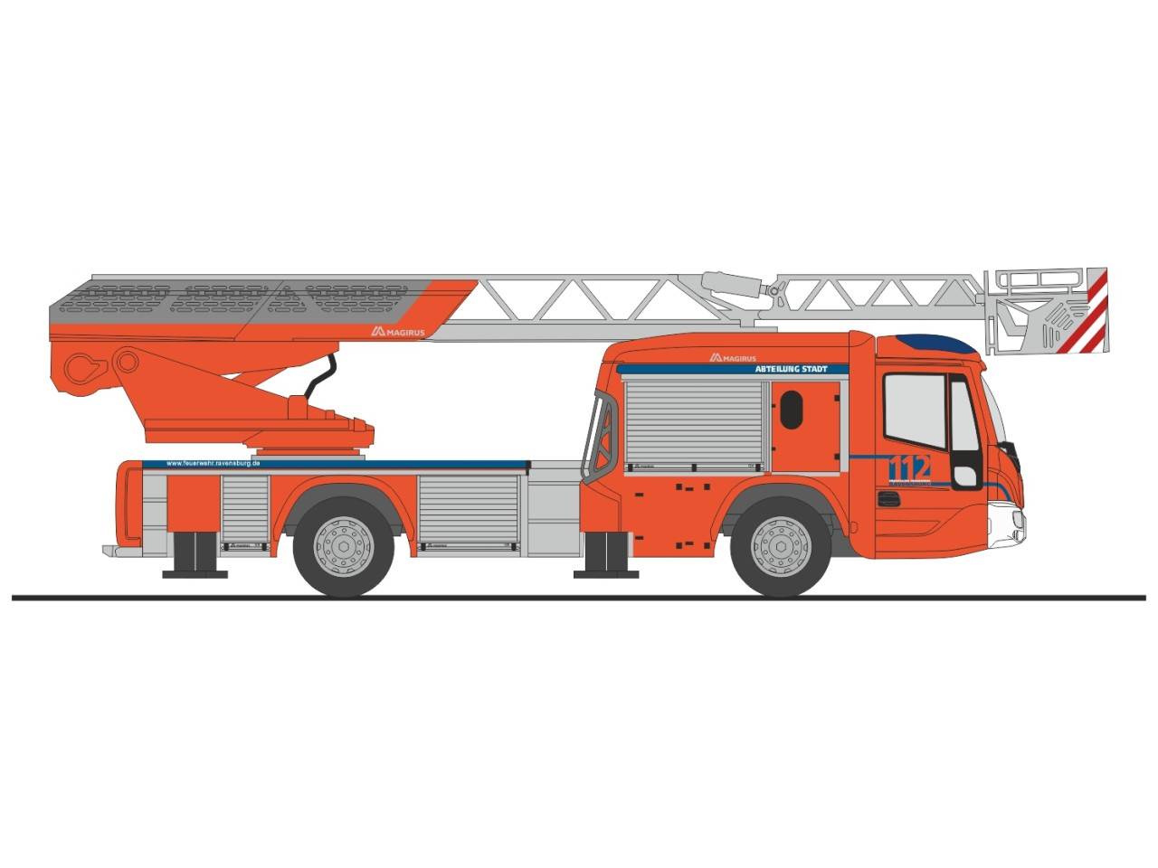 Rietze H0 (1:87) 71119 - Magirus DLK 32 n.B. FW Ravensburg, 1:87 | Modellbahn | Modelleisenbahn