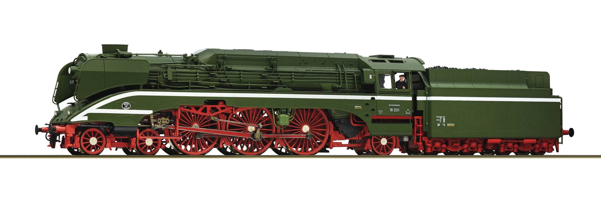 Roco H0 (1:87) 7120006 - Schnellfahr-Dampflok 18 201 mit Kohlefeuerung, DR | Modellbahn | Modelleisenbahn