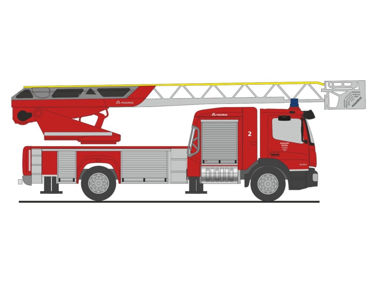 Rietze H0 (1:87) 71673 - Magirus DLK Atego ́19 FW Regensburg, 1:87 | Modellbahn | Modelleisenbahn