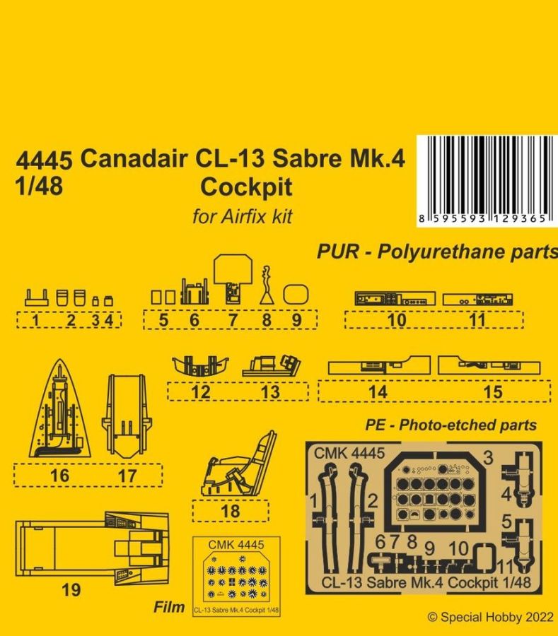 CMK 129-4445 - 1:48 Canadair CL-13 Sabre Mk.4 Cockpit | Modellbau