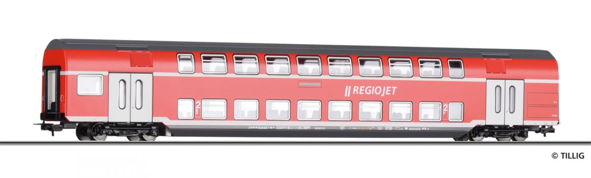 Tillig H0 (1:87) 73818 - Doppelstockwagen RegioJet | Modellbahn | Modelleisenbahn