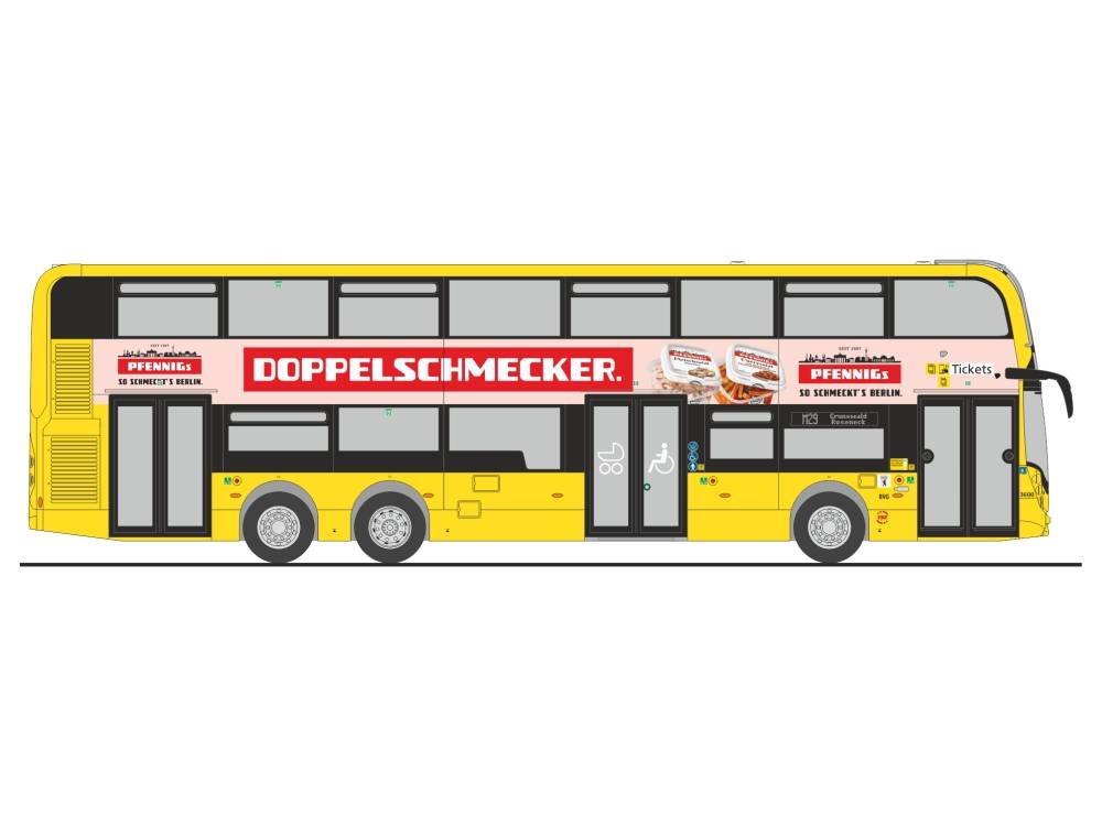 Rietze H0 (1:87) 78030 - Alexander Dennis Enviro500 BVG - Pfennigs Doppelschmecker, 1:87 | Modellbahn | Modelleisenbahn