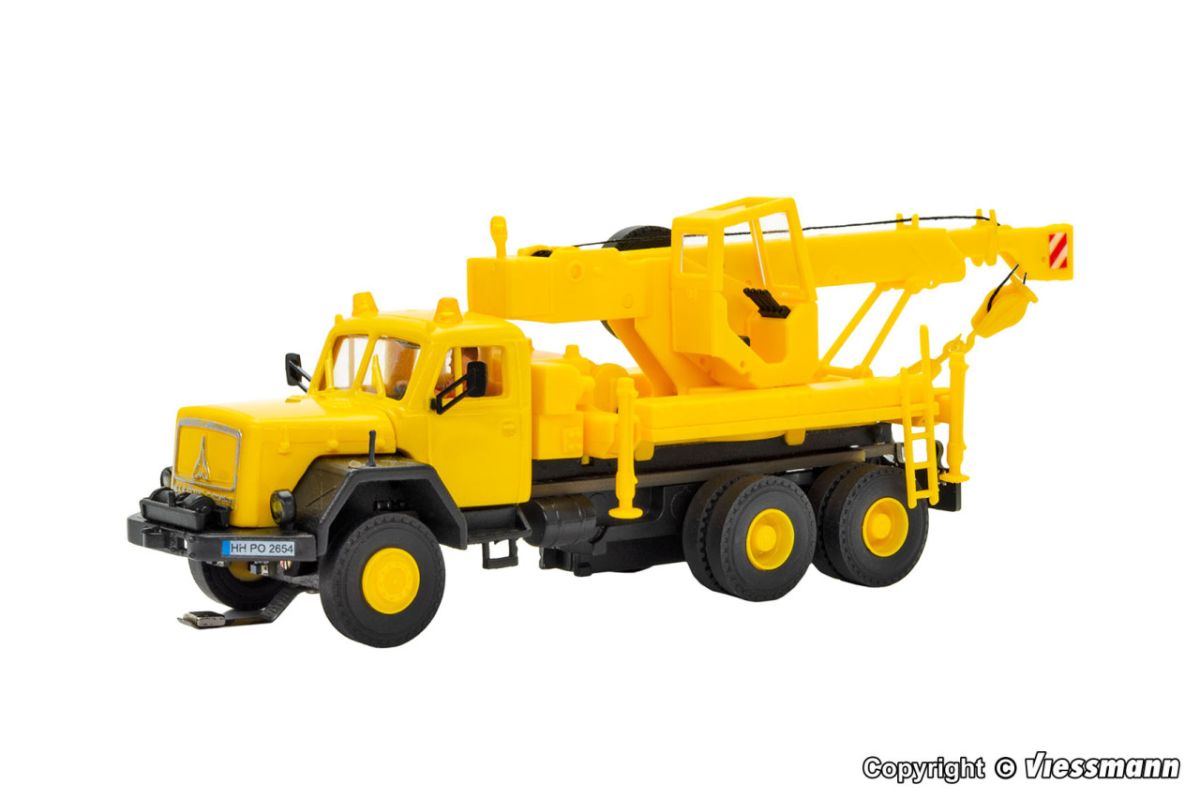 Viessmann H0 (1:87) 8021 - H0 MAGIRUS DEUTZ 3-achs Bergekran mit Rundumleuchten, Basis, Funktionsmodell | Modellbahn | Modelleisenbahn