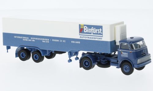 Brekina H0 (1:87) 85240 - DAF DO 2000 Kühlkoffer-SZ, Binfürst, 1957 | Modellbahn | Modelleisenbahn