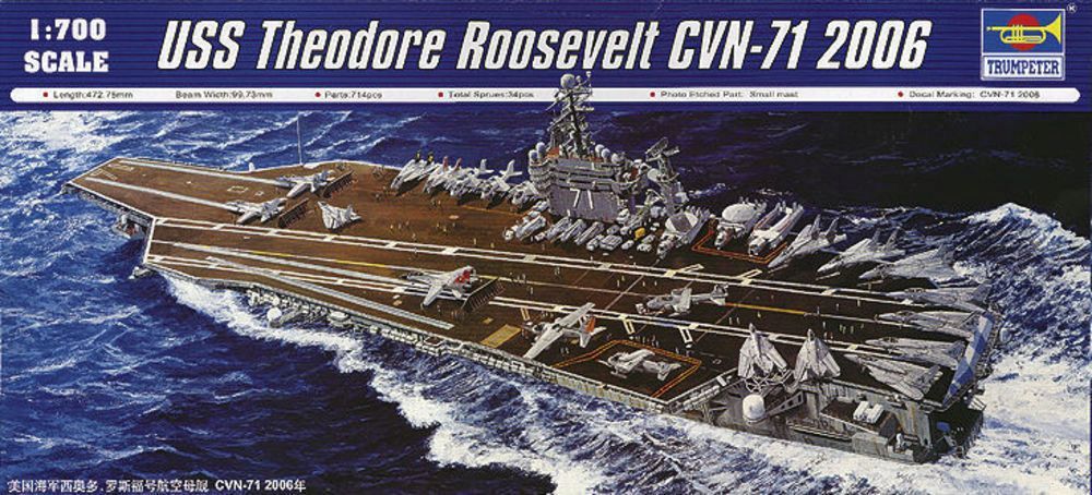 Trumpeter 05754 - 1:700 USS Theodore Roosevelt CVN-71 2006 | Modellbau