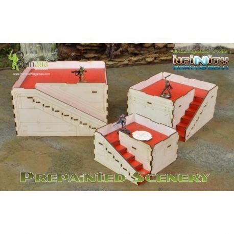 Bandua BAI000044 - Prepainted Q-Building Pack (White & Red) | Tabletop